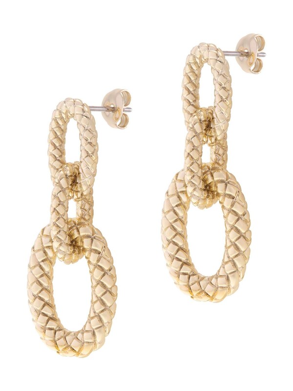 Seraphine Karen Millen Gold Tone Gold Tone Woven Link Drop Earrings
