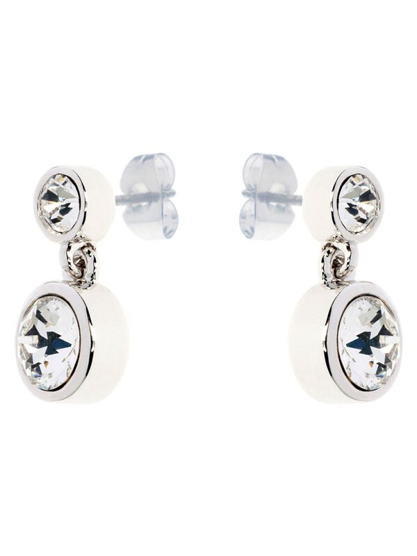 Seraphine Karen Millen Silver Crystal Dot Drop Earrings