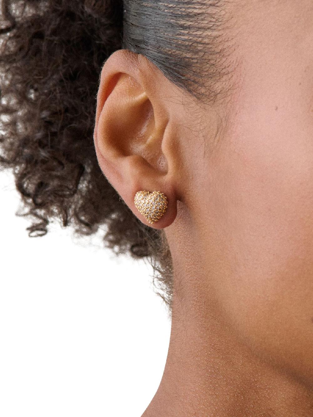 seraphine Kate Spade Pave Studs Clear/Gold Tone Earrings