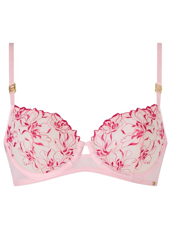 Seraphine KBX Pink Marilyn Floral Embroidered Non Padded Balcony Bra