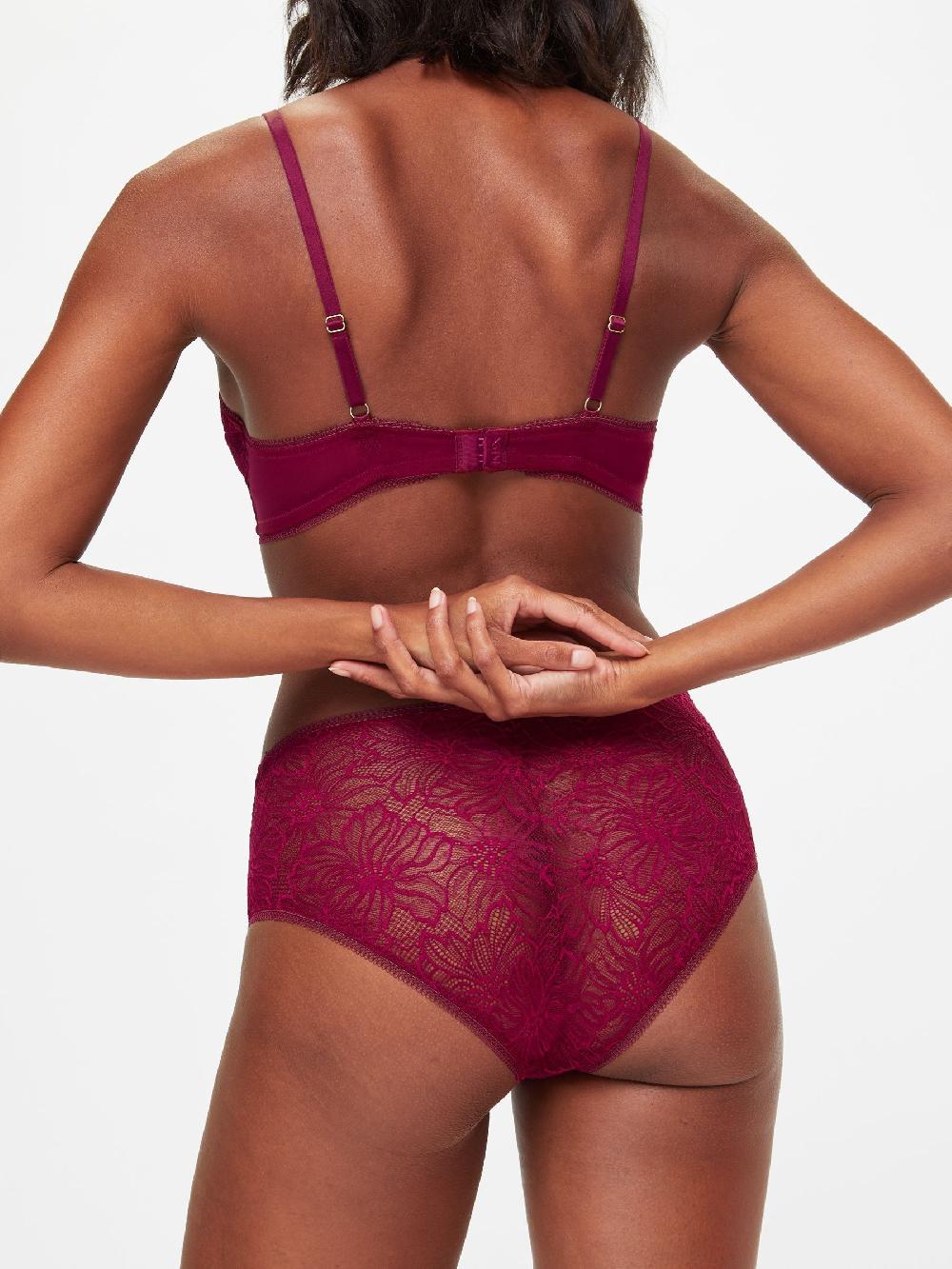 seraphine KBX Red Alice Lace High Rise Brazilian Knickers