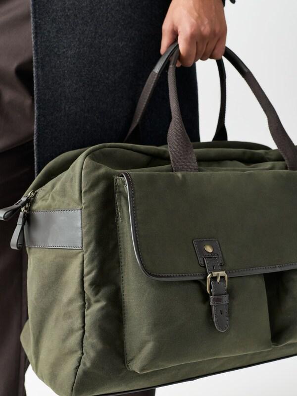 Seraphine Khaki Green Wax Cotton Weekend Holdall Bag
