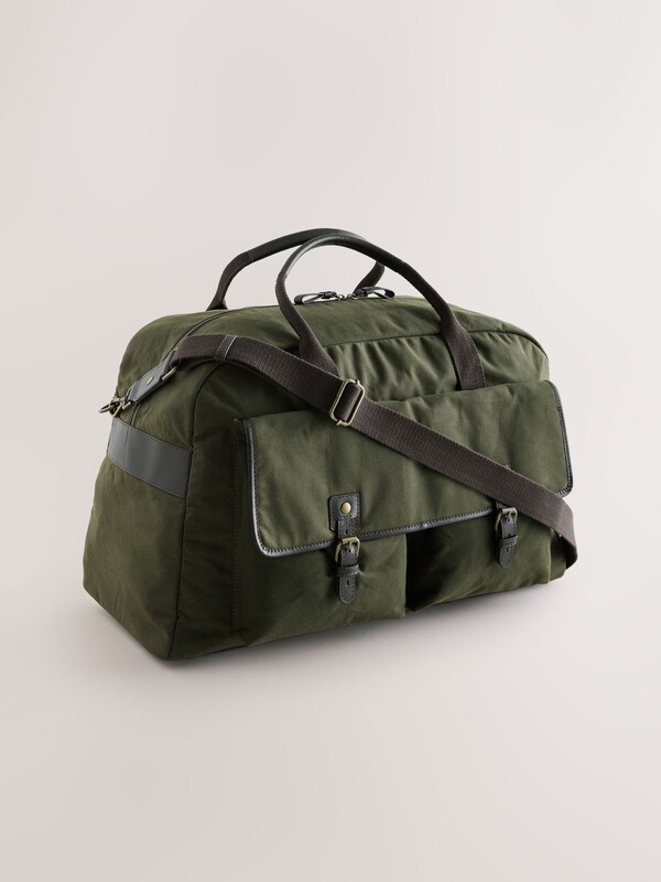 Seraphine Khaki Green Wax Cotton Weekend Holdall Bag