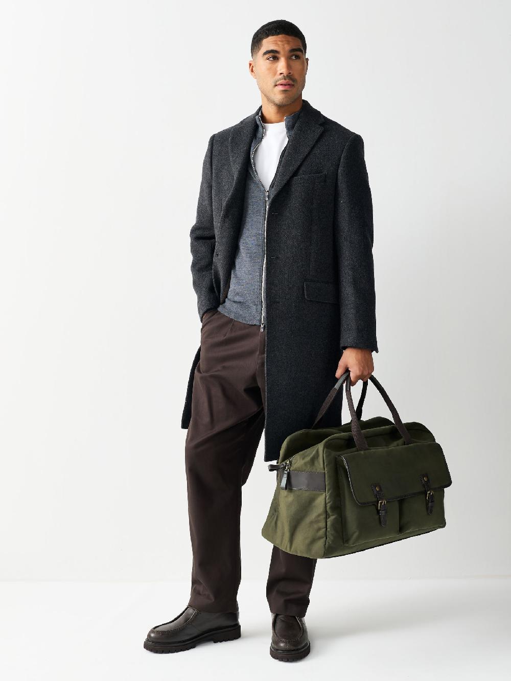 seraphine Khaki Green Wax Cotton Weekend Holdall Bag
