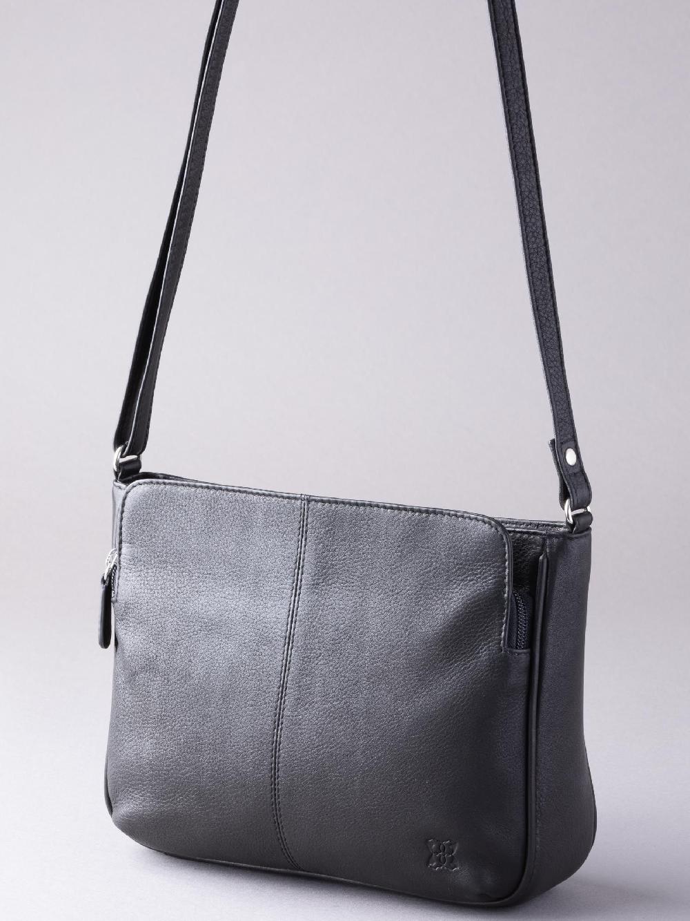 seraphine Lakeland Leather Black Ambleside Cross-Body Bag