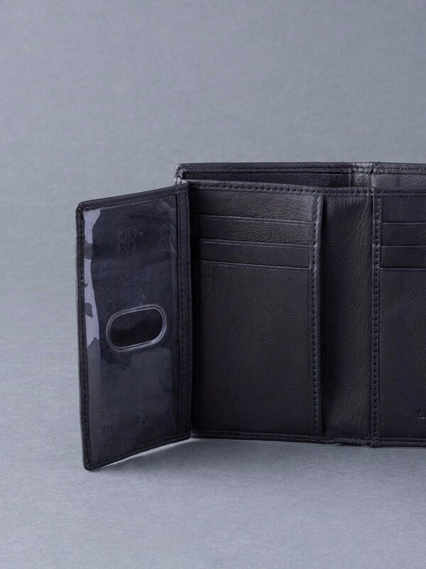 Seraphine Lakeland Leather Black Bowston Tri-Fold Wallet