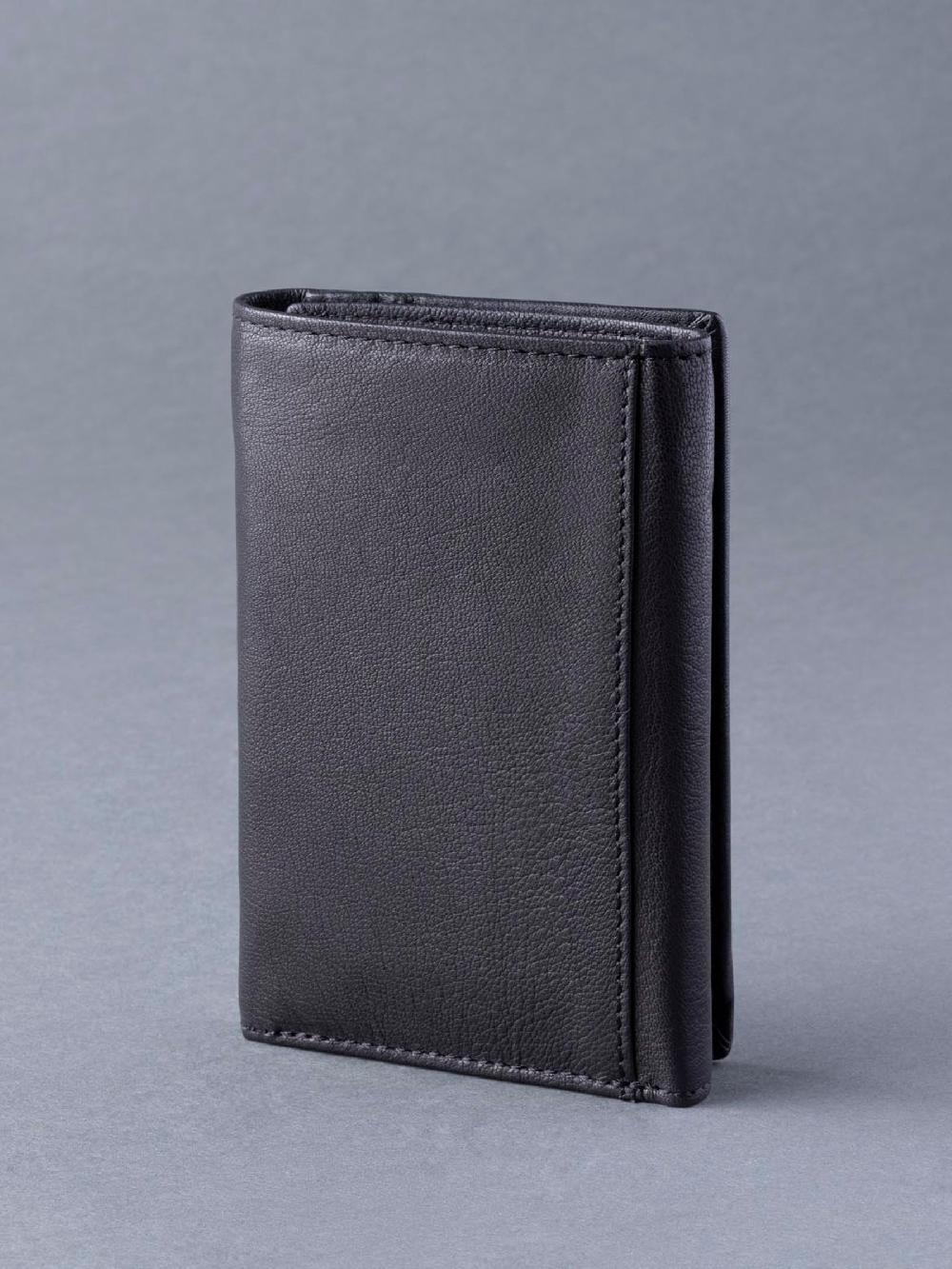 seraphine Lakeland Leather Black Bowston Tri-Fold Wallet