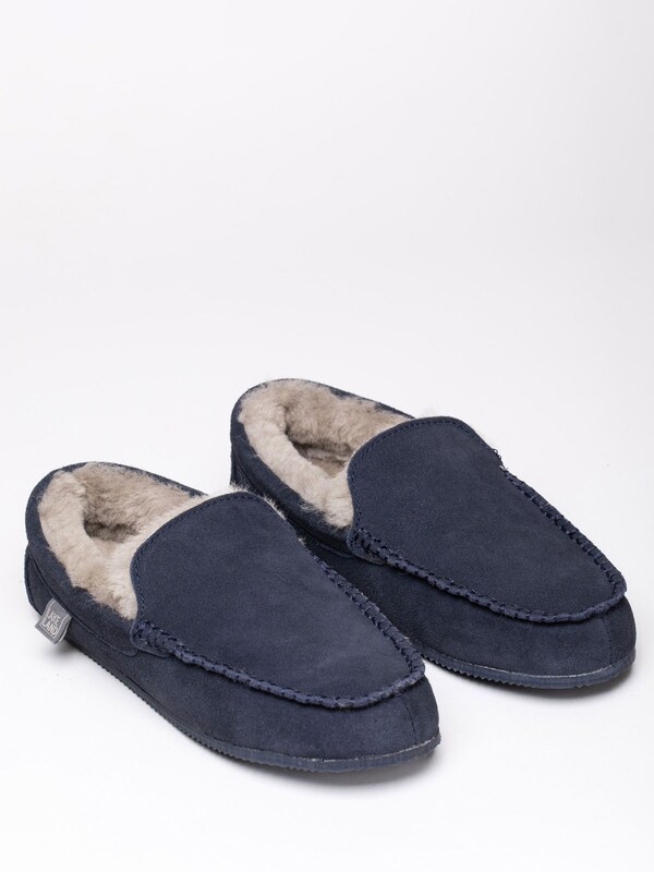 Seraphine Lakeland Leather Blue Mens Sheepskin Slip-On Moccasins