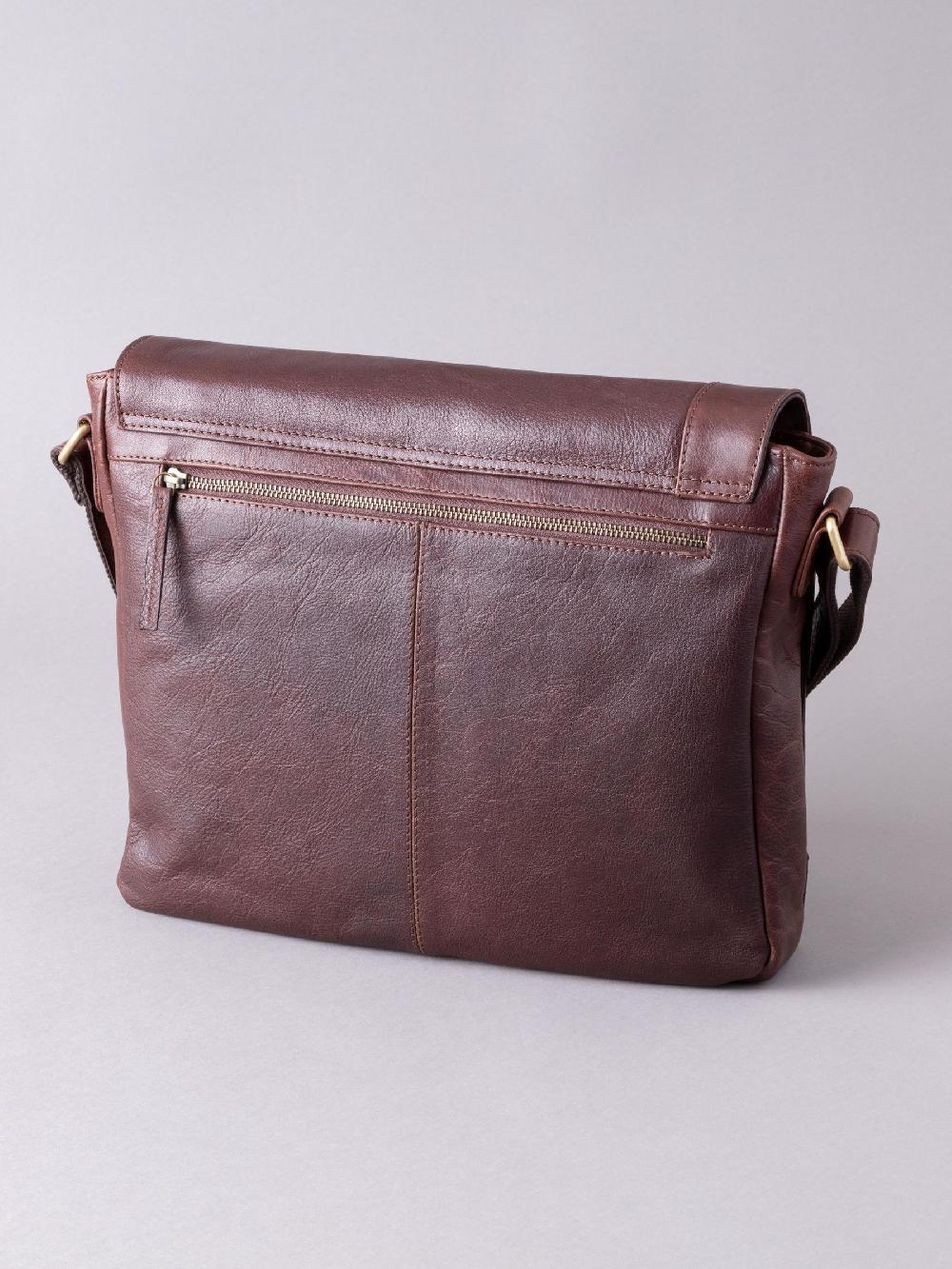 seraphine Lakeland Leather Brown Large Keswick Leather Messenger Bag