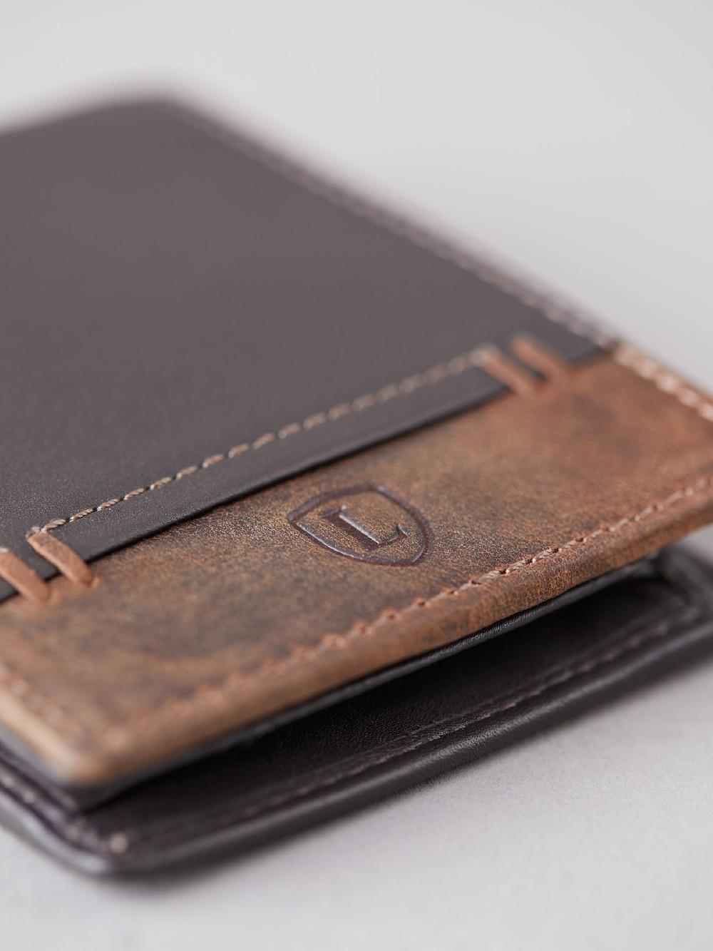 seraphine Lakeland Leather Brown Stitch Leather Bi-Fold Wallet