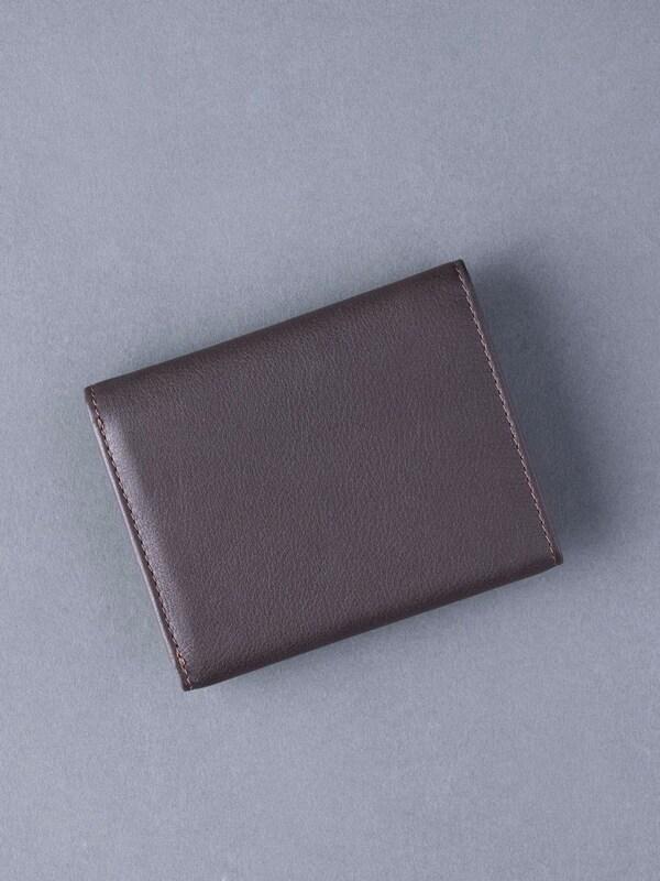 Seraphine Lakeland Leather Brown Stitch Tri-Fold Wallet