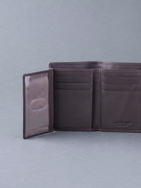 Seraphine Lakeland Leather Brown Stitch Tri-Fold Wallet