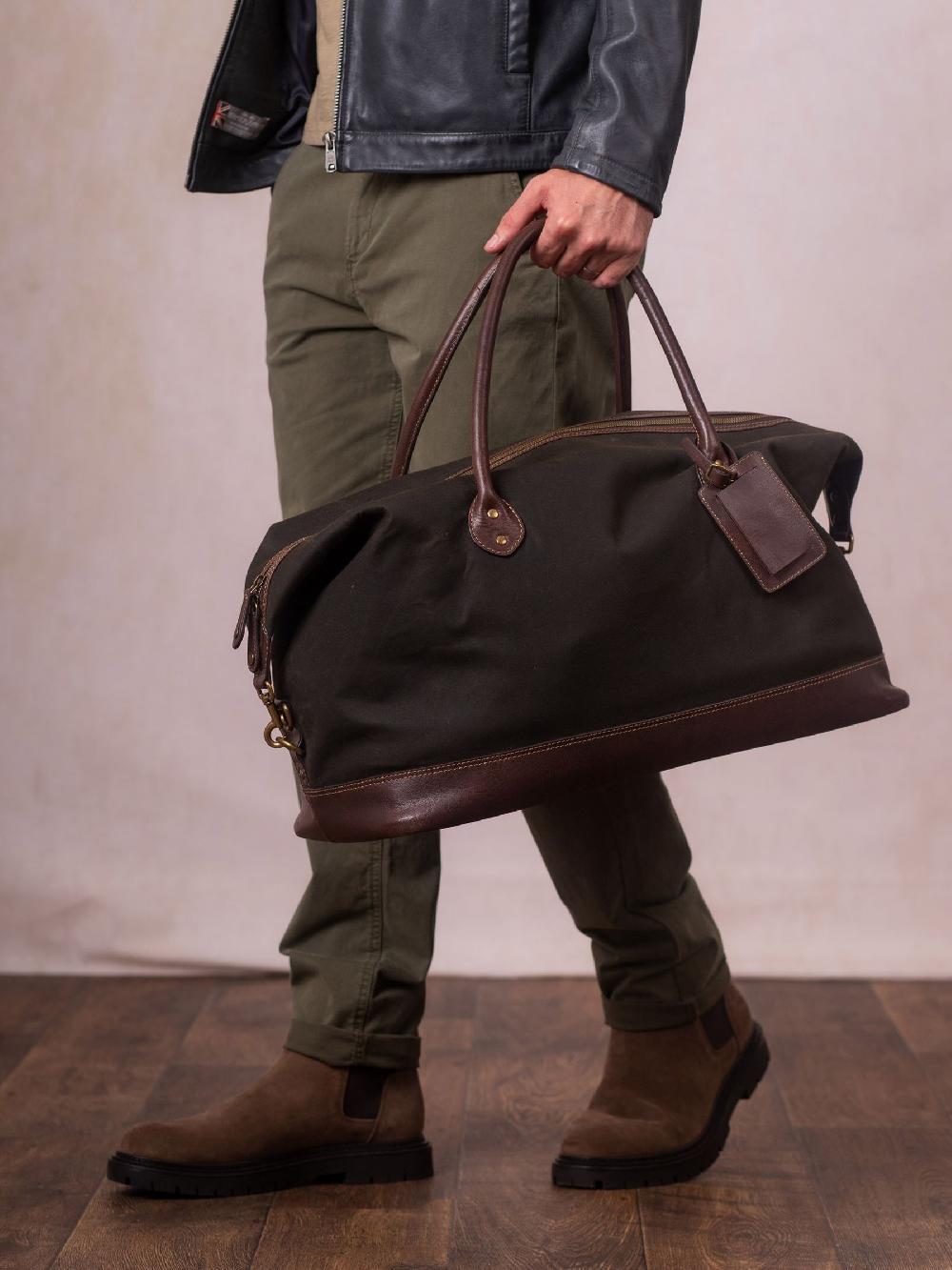 seraphine Lakeland Leather Dark Green Waxed Walton Holdall