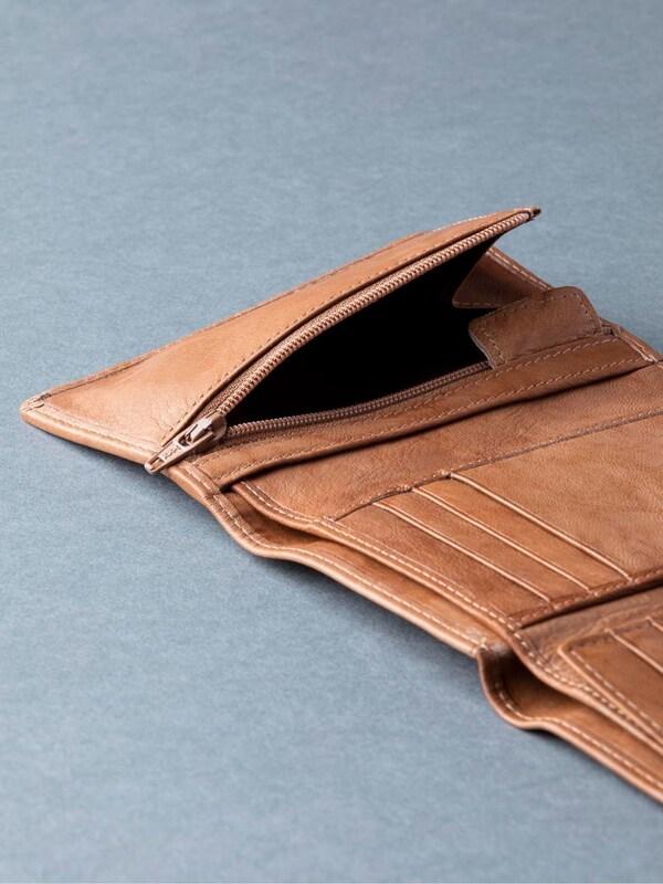 Seraphine Lakeland Leather Tan Brown Bowston Tri-Fold Wallet