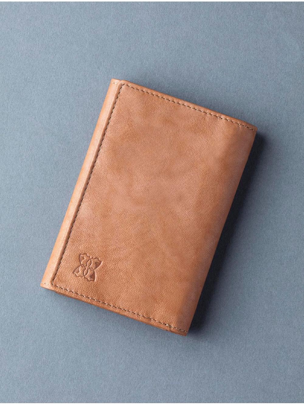 seraphine Lakeland Leather Tan Brown Bowston Tri-Fold Wallet