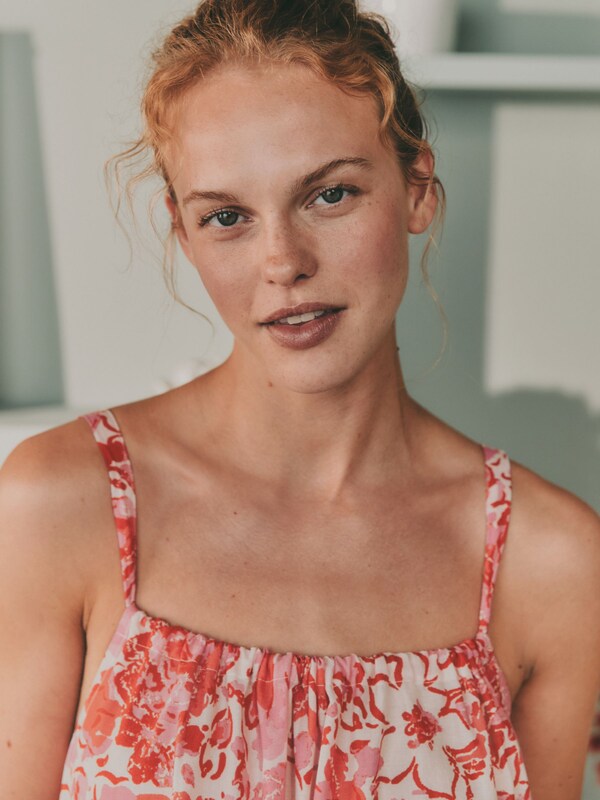 Seraphine Laura Ashley Pink Peony Cotton Scalloped Slip Nightie