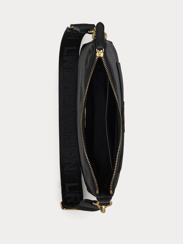 Seraphine Lauren Ralph Lauren Black Cameryn Pebbled Leather Large Cross-Body Bag