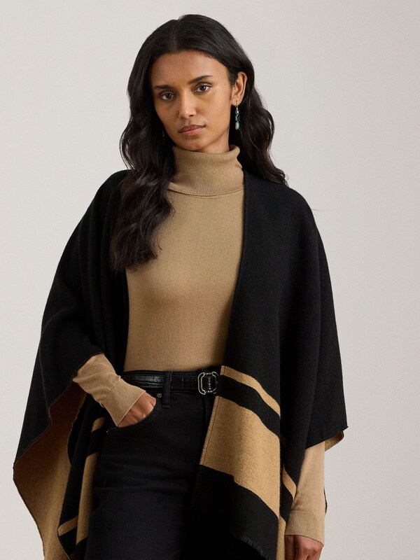 Seraphine Lauren Ralph Lauren Black Colourblock Cape Poncho