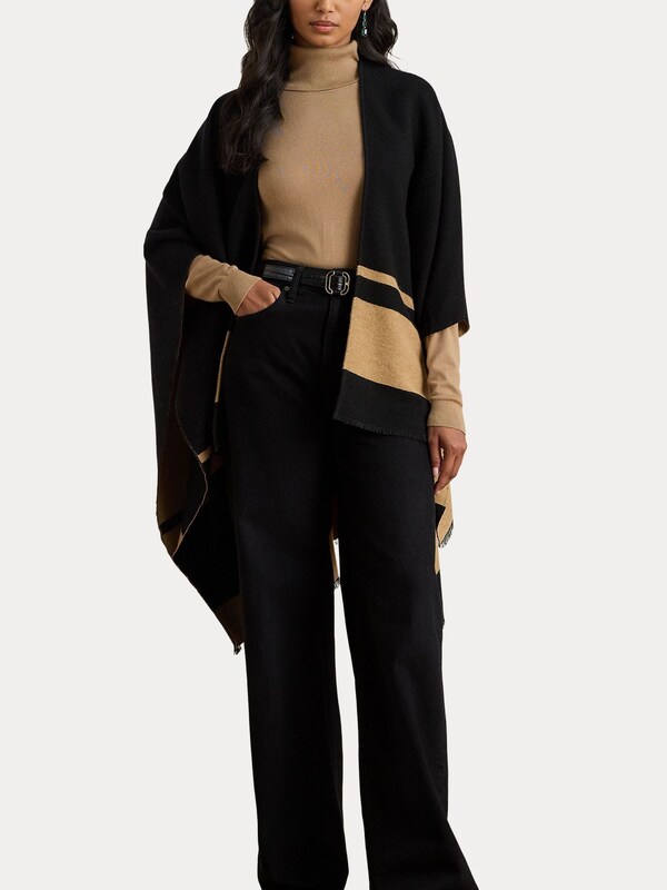 Seraphine Lauren Ralph Lauren Black Colourblock Cape Poncho