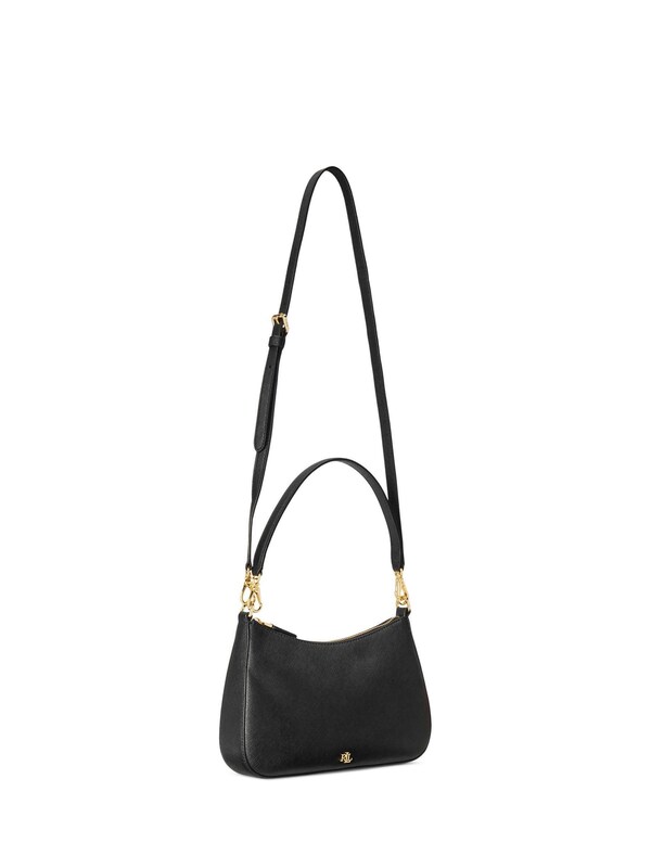 Seraphine Lauren Ralph Lauren Black Danni Crosshatch Leather Medium Bag