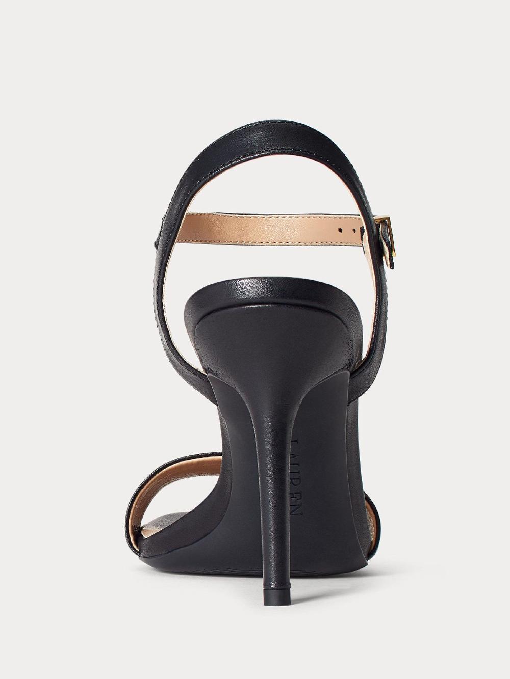 seraphine Lauren Ralph Lauren Black Gwen Nappa Leather Sandals