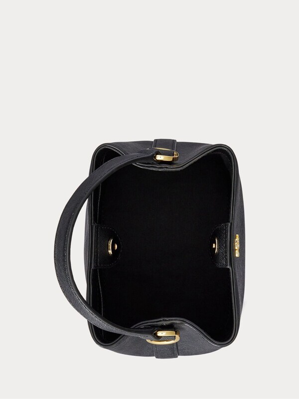Seraphine Lauren Ralph Lauren Black Reese Crosshatch Small Bucket Bag