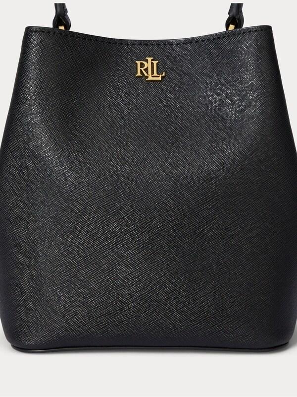 Seraphine Lauren Ralph Lauren Black Reese Crosshatch Small Bucket Bag