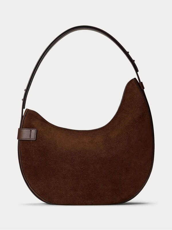 Seraphine Lauren Ralph Lauren Dark Hickory Tasha Shoulder Suede Large Shoulder Bag