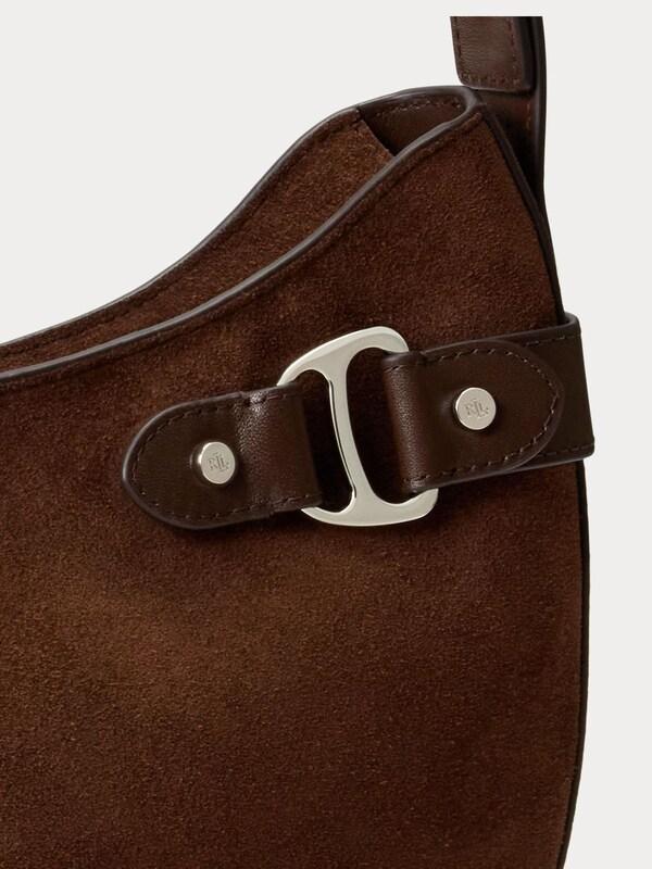 Seraphine Lauren Ralph Lauren Dark Hickory Tasha Shoulder Suede Large Shoulder Bag