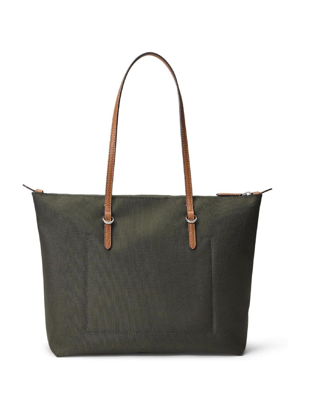 seraphine Lauren Ralph Lauren Dark Olive Keaton Nylon Medium Tote Bag