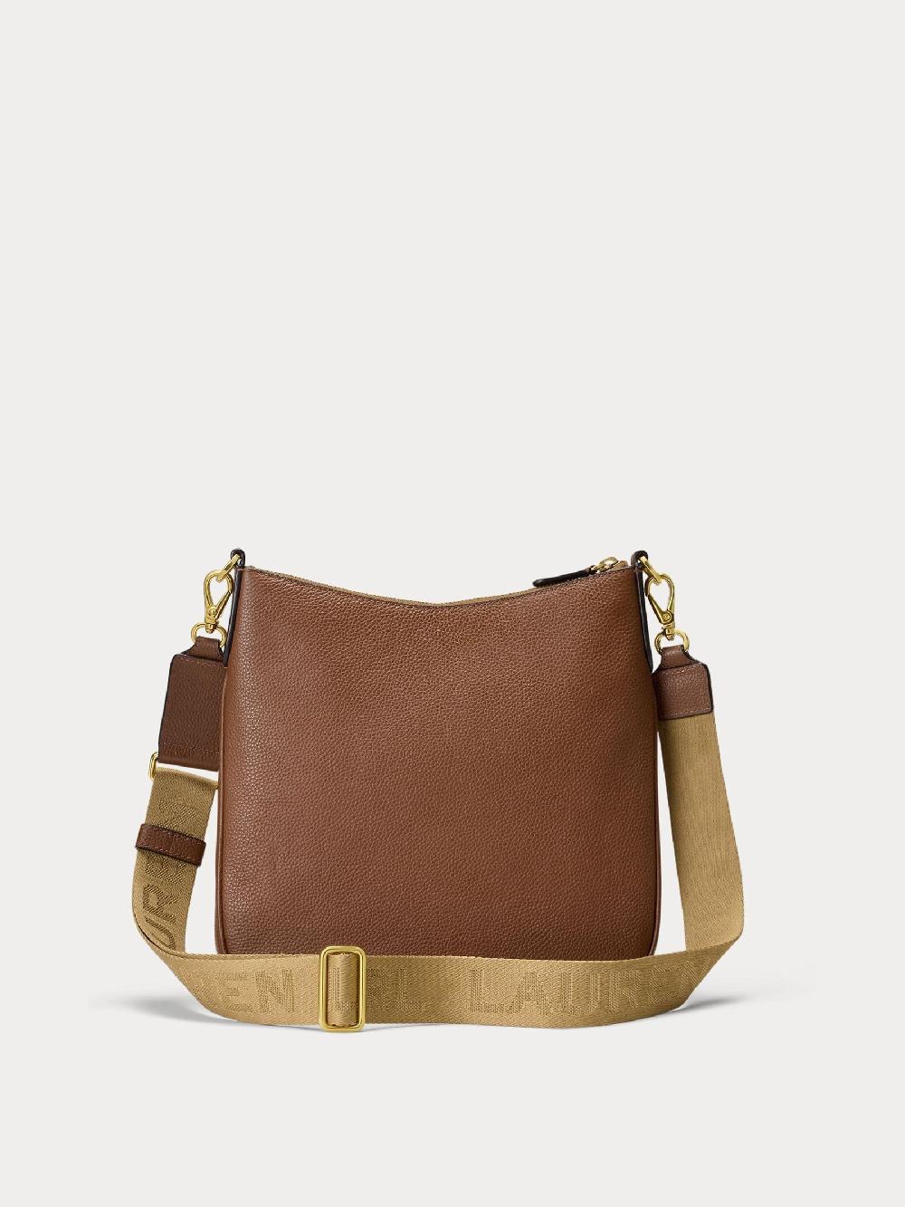 seraphine Lauren Ralph Lauren Lauren Tan Cameryn Pebbled Leather Large Cross-Body Bag