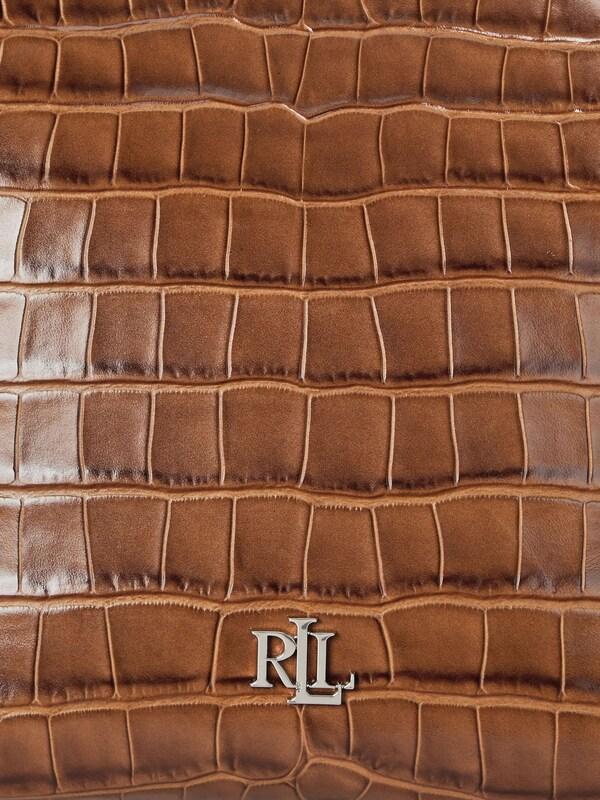 Seraphine Lauren Ralph Lauren Tobacco Witley Croc-Embossed Medium Bucket Bag