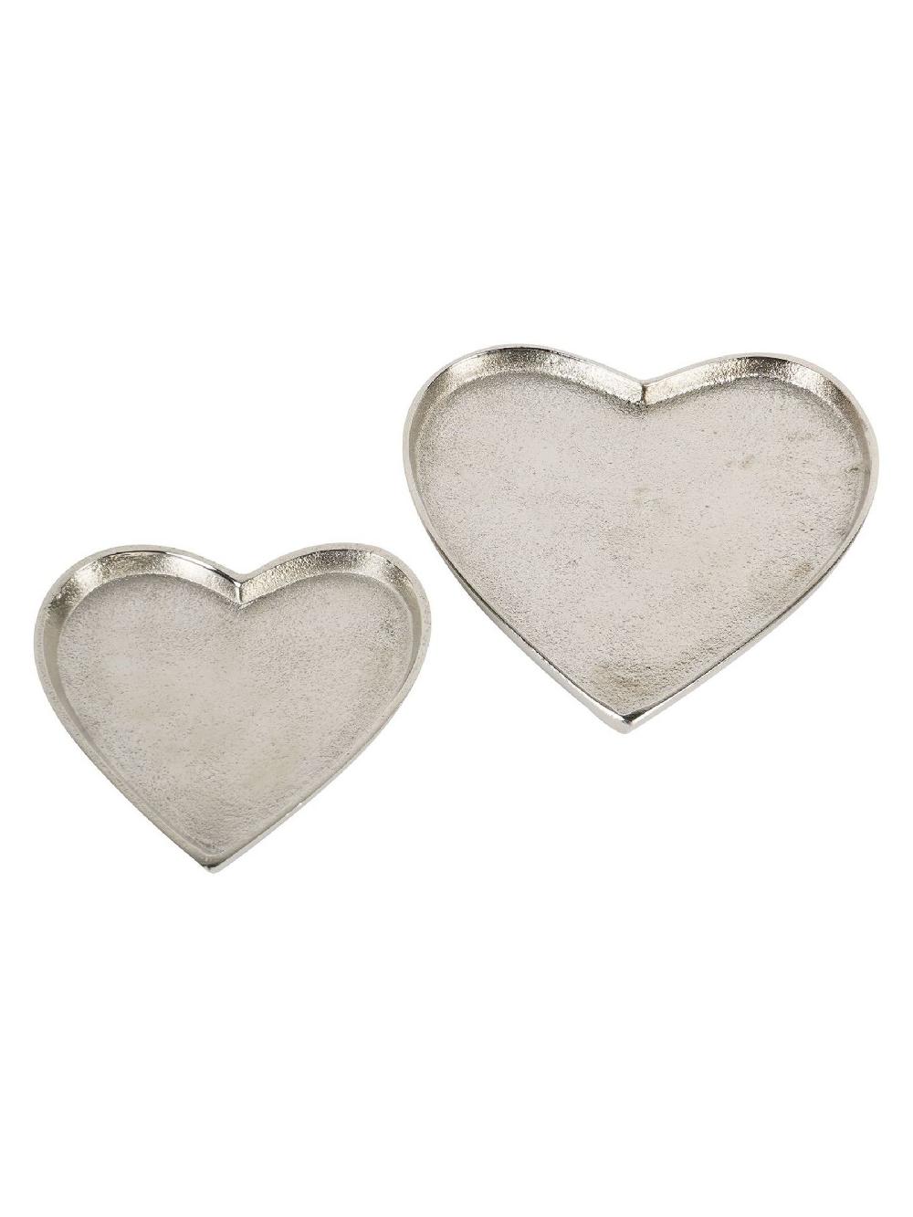 seraphine Libra Interiors Set of 2 Silver Esme Heart Plates