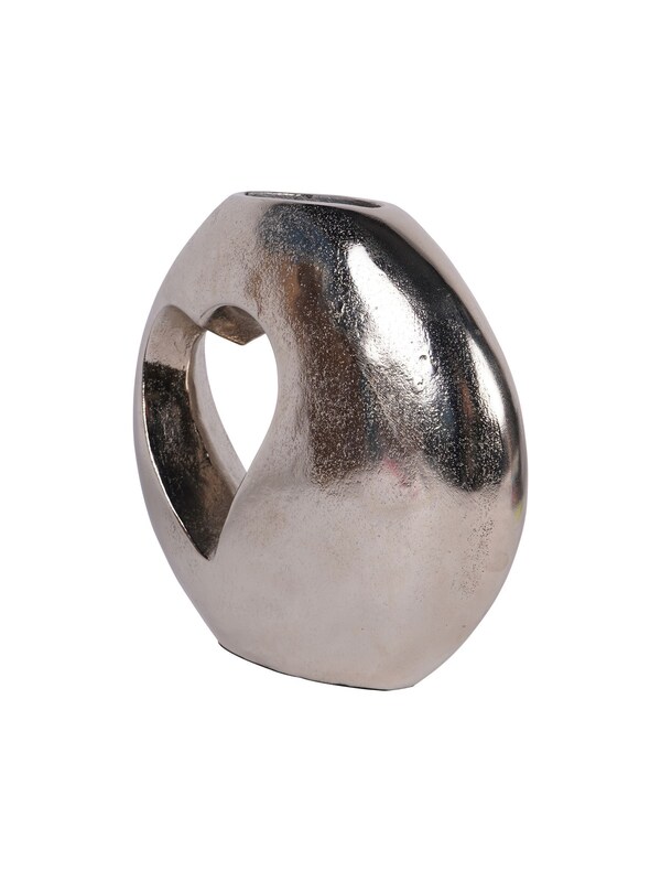 Seraphine Libra Interiors Silver Esme Heart Cast Aluminium Vase