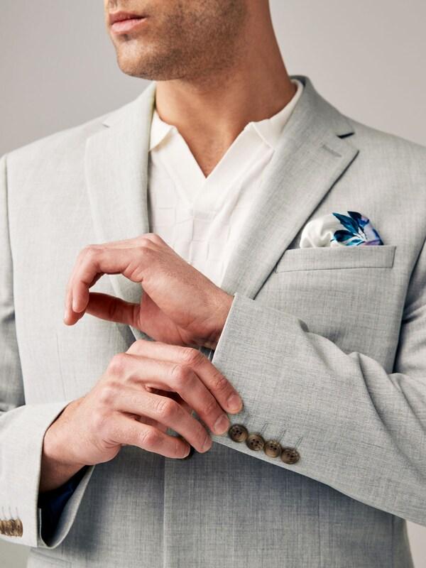 Seraphine Light Grey Regular Fit Motionflex Stretch Suit Jacket