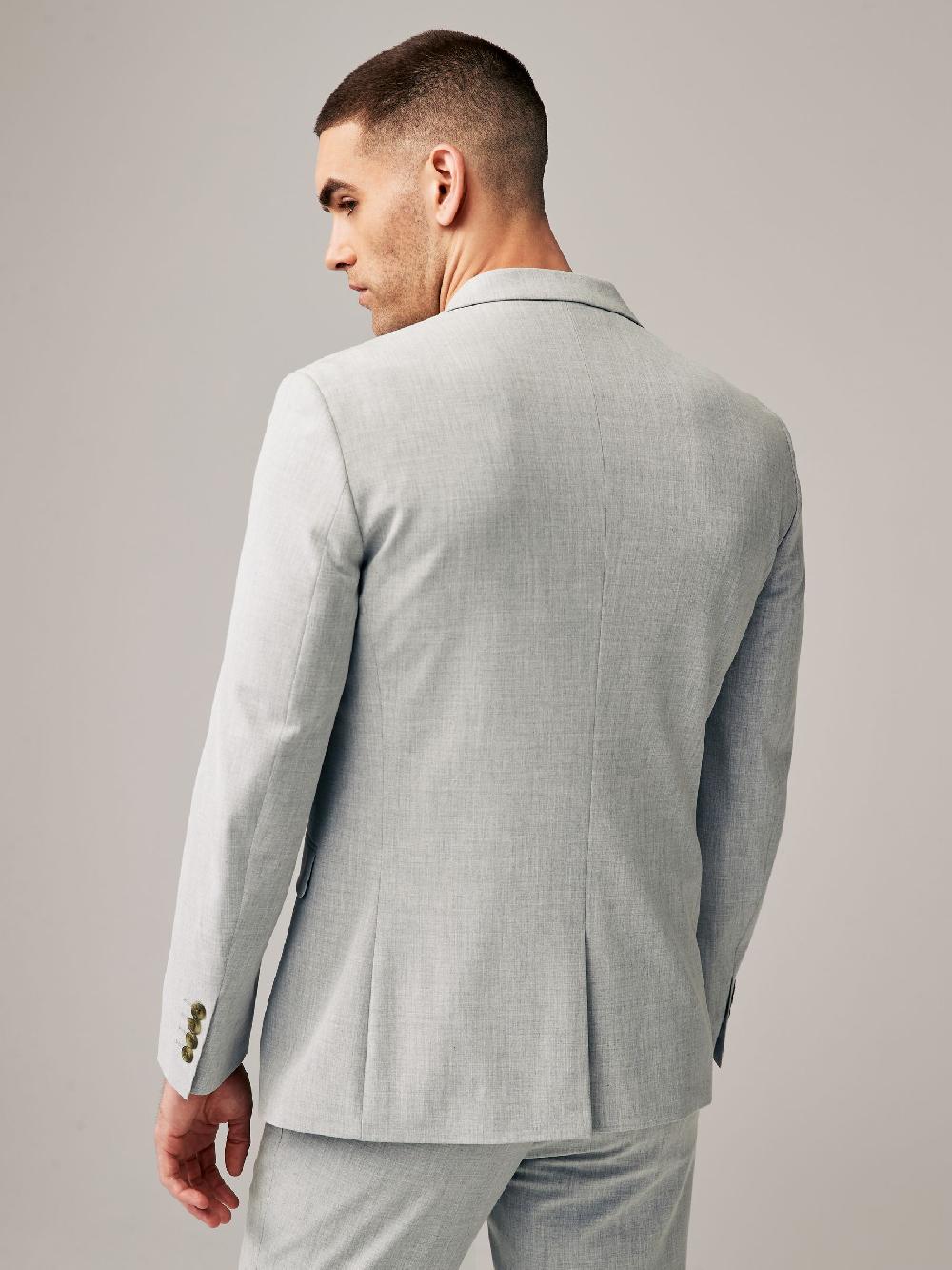 seraphine Light Grey Regular Fit Motionflex Stretch Suit Jacket