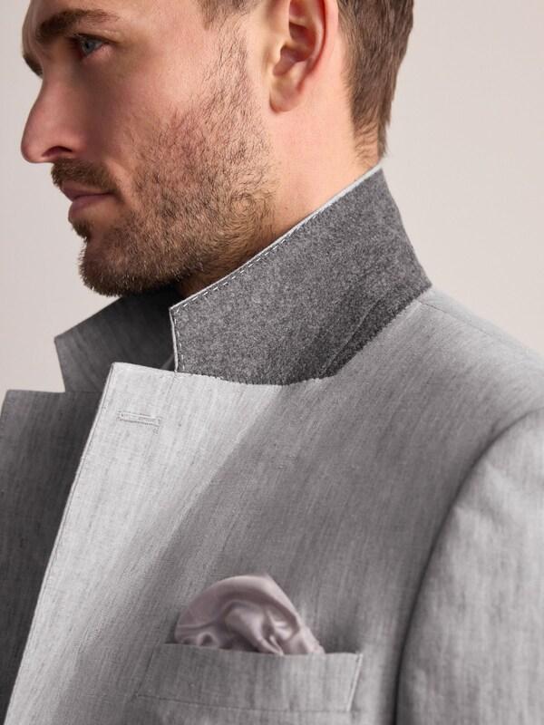 Seraphine Light Grey Slim Fit Leomaster Italian 100% Linen Suit Jacket