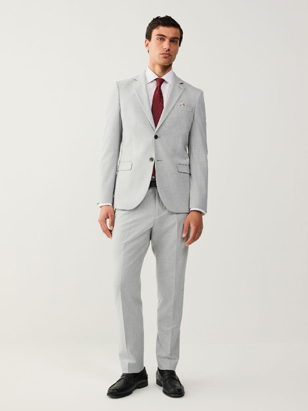 seraphine Light Grey Slim Fit Motionflex Stretch Suit Jacket
