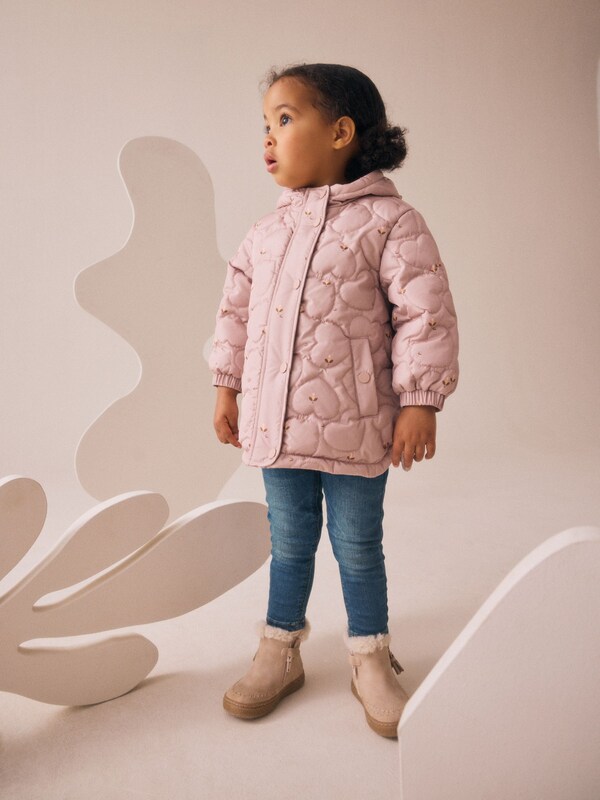 Seraphine Lilac Purple Shower Resistant Heart Quilt Coat (3mths-7yrs)