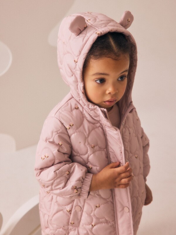 Seraphine Lilac Purple Shower Resistant Heart Quilt Coat (3mths-7yrs)