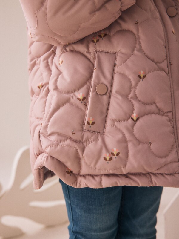 Seraphine Lilac Purple Shower Resistant Heart Quilt Coat (3mths-7yrs)