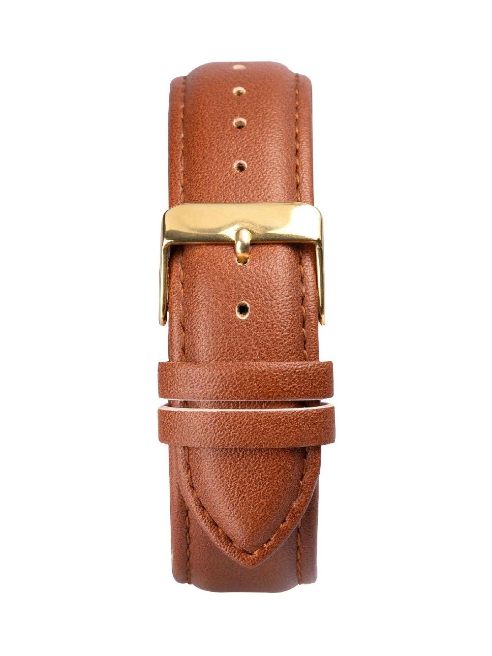 seraphine Limit 41mm Mens Round Gold Analogue Watch with Tan Strap