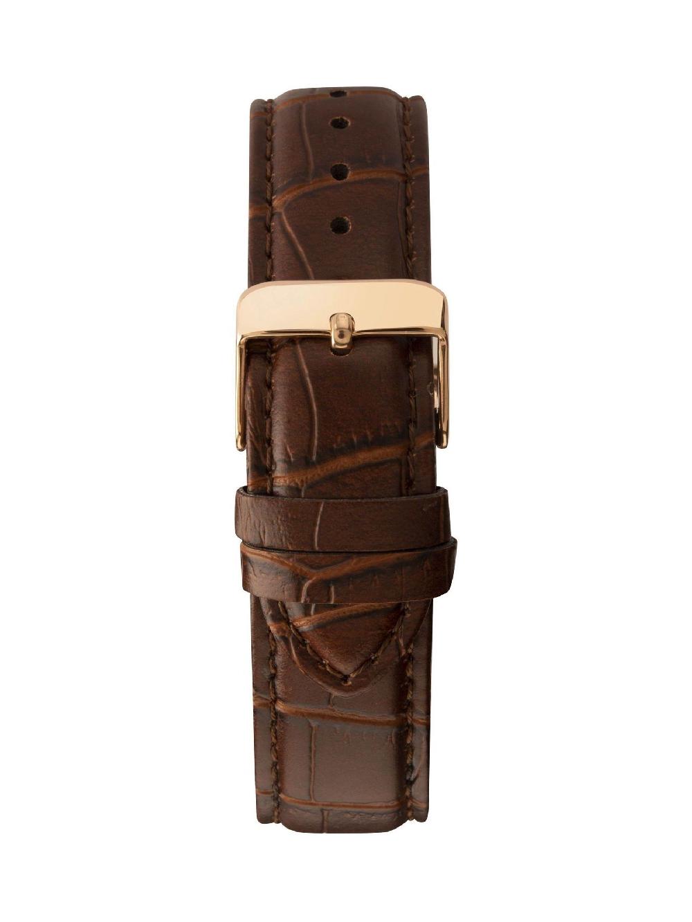 seraphine Limit Classic 40mm Mens Round Rose Gold Analogue Watch with Brown Strap