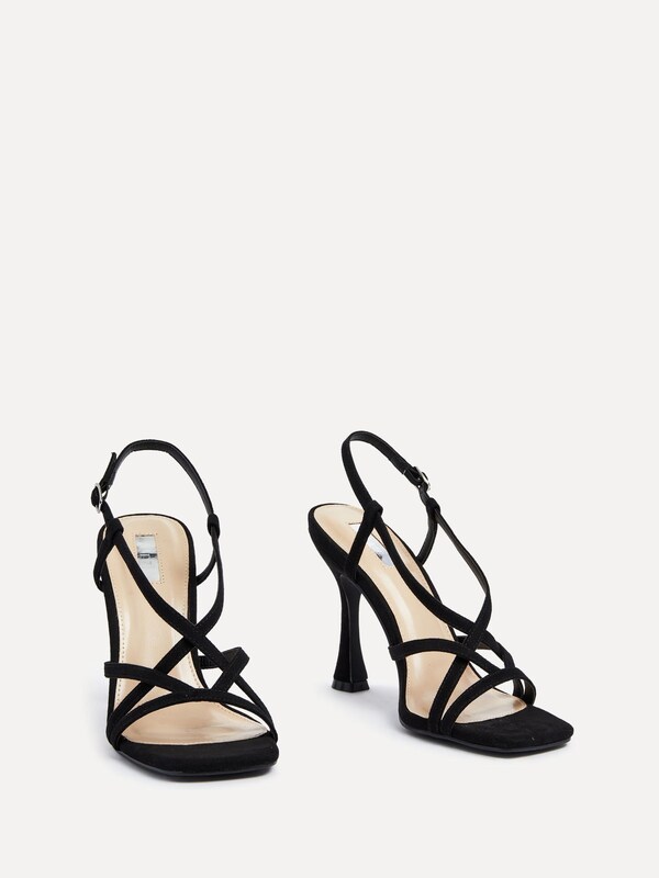 Seraphine Linzi Black Sabrina Strappy Stiletto Heeled Sandals