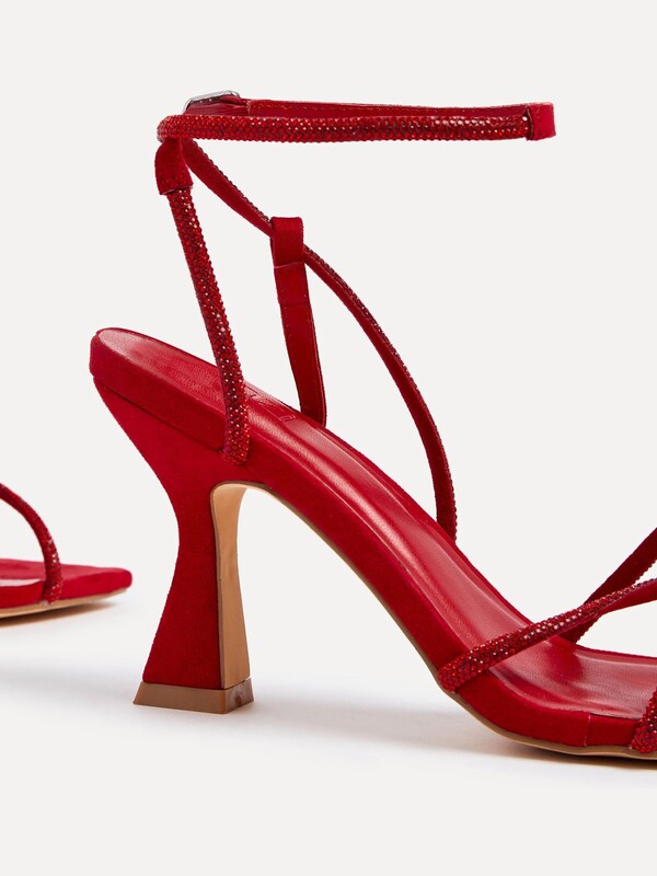 Seraphine Linzi Red Entice Diamante Embellished Strappy Heeled Sandals