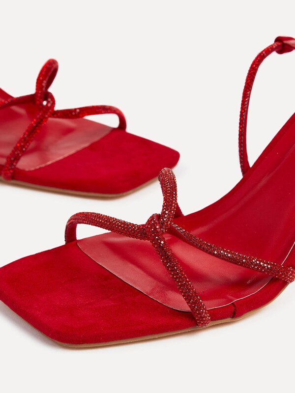 Seraphine Linzi Red Entice Diamante Embellished Strappy Heeled Sandals