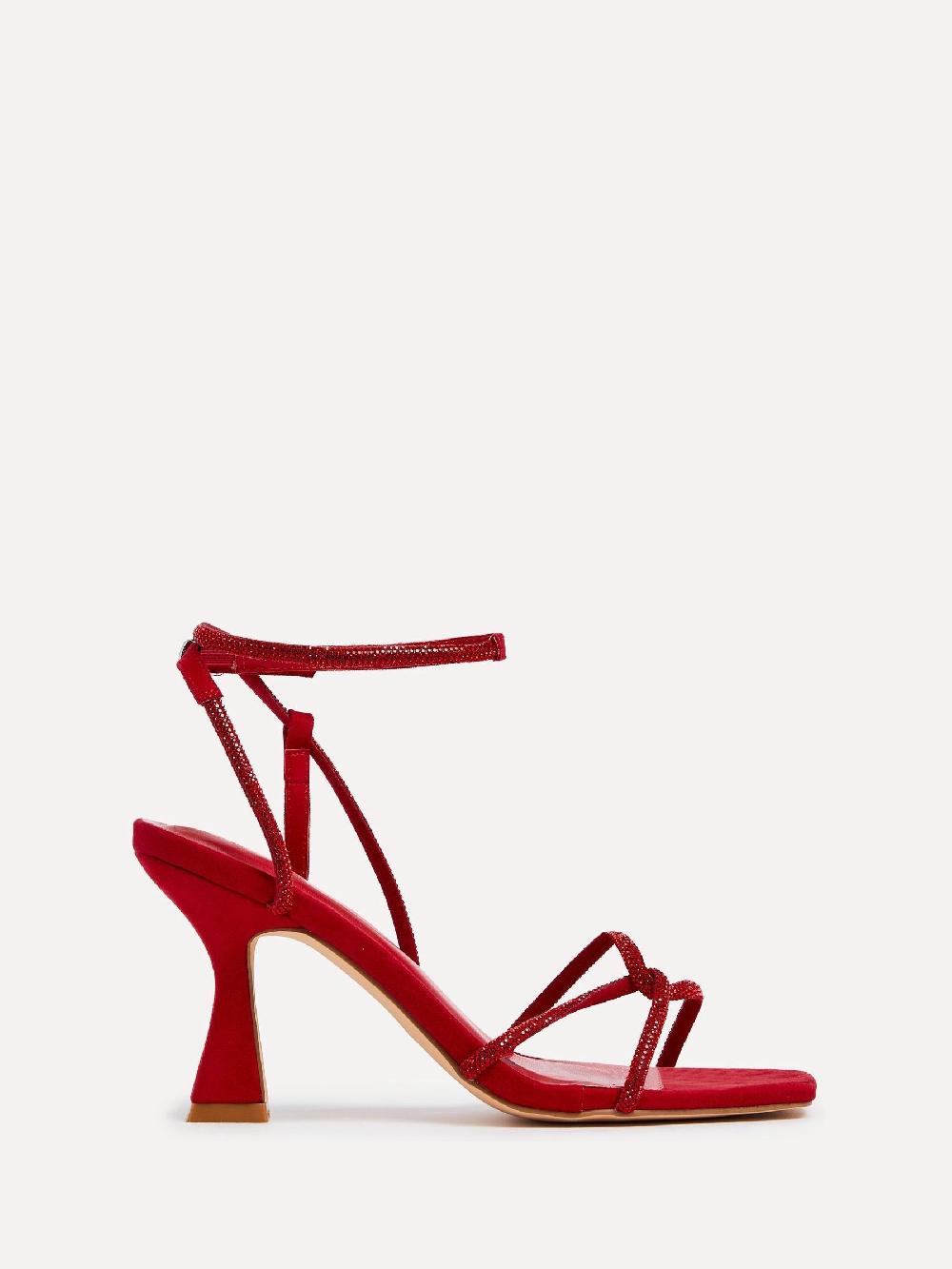 seraphine Linzi Red Entice Diamante Embellished Strappy Heeled Sandals