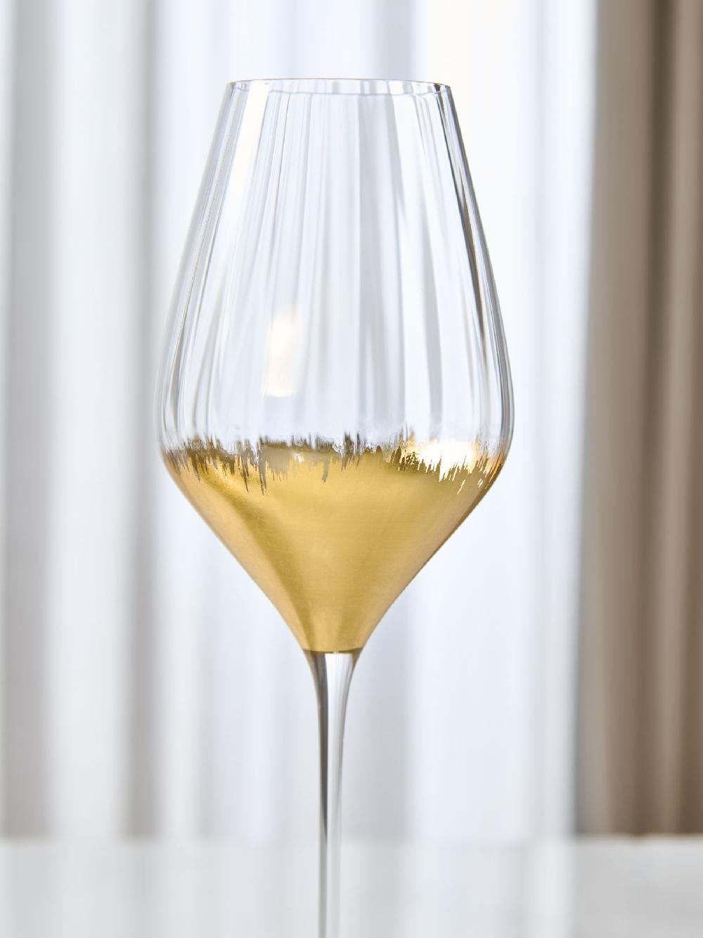 seraphine Lipsy 2 Pack Gold Foil Tapered Wine Glasses