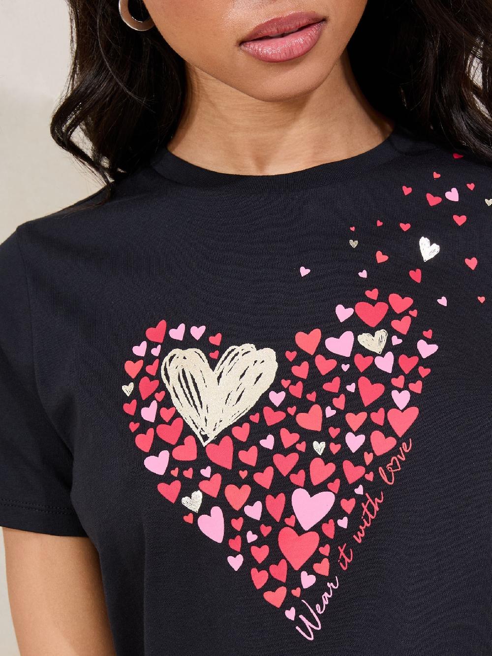 seraphine Lipsy Black Boyfriend Wear it with Love T-Shirt
