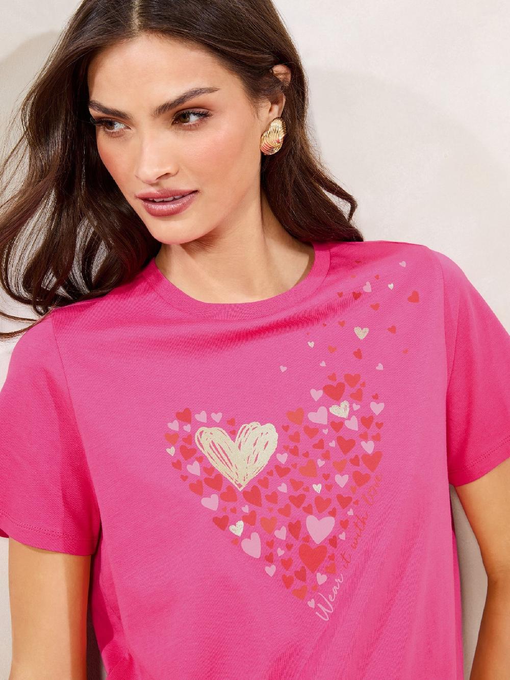 seraphine Lipsy Pink Boyfriend Wear it with Love T-Shirt